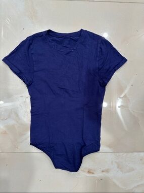 Classic Short-Sleeve Bodysuit in Navy